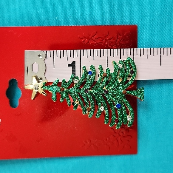 NWT Christmas Tree Rhinestone Brooch Pin - Picture 6 of 8